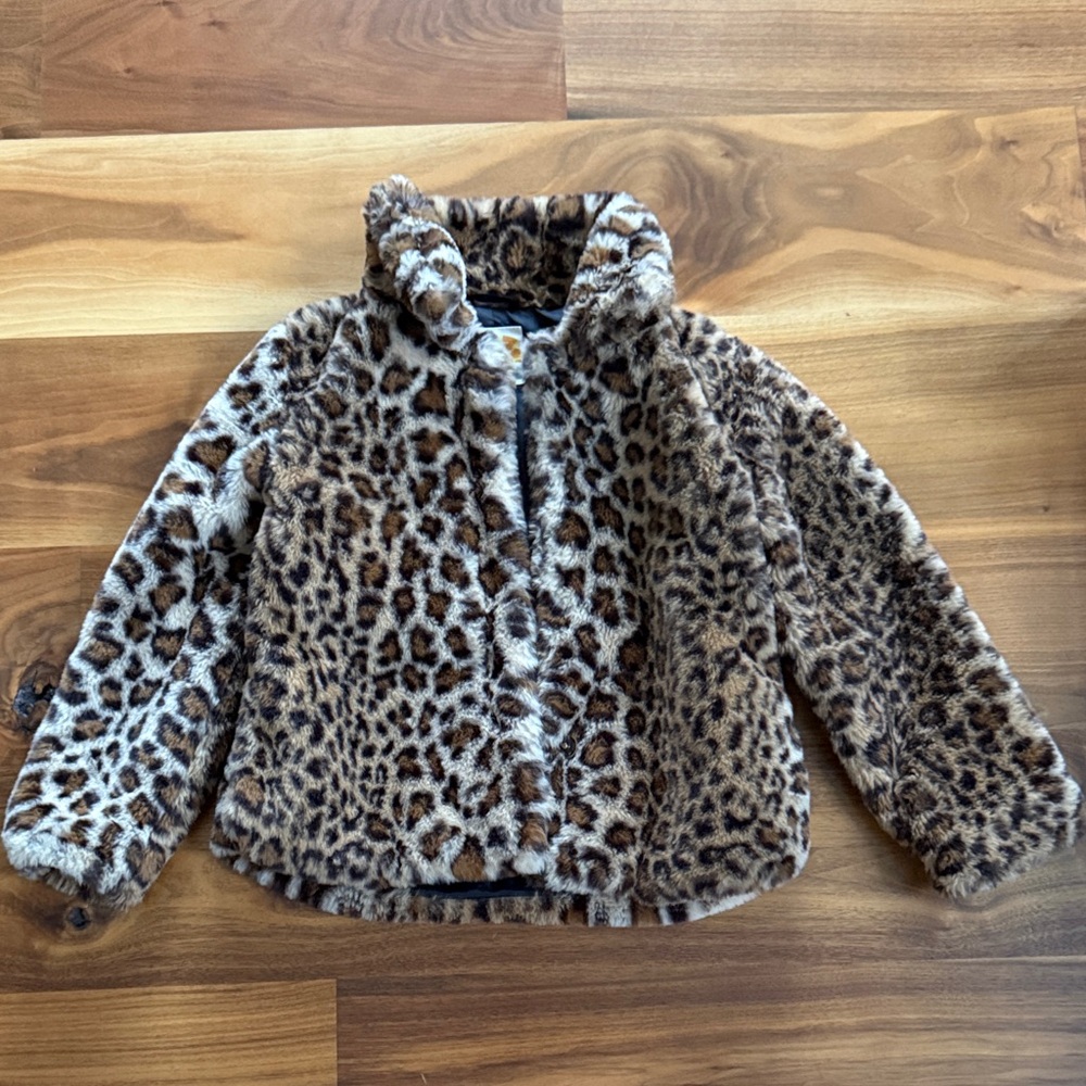 Leopard Print Faux Fur Jacket